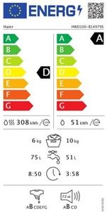 Pralno sušilni stroj – inverter – HAIER HWD100-BD14397US